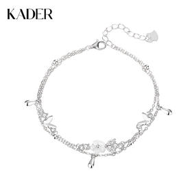 卡蒂罗KADER 蝴蝶花园手链  925银双层浪漫蝴蝶百搭甜美小众设计可调节 在逃公主灵动吸睛约会穿搭配饰