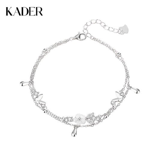 卡蒂罗KADER 蝴蝶花园手链  925银双层浪漫蝴蝶百搭甜美小众设计可调节 在逃公主灵动吸睛约会穿搭配饰 商品图0