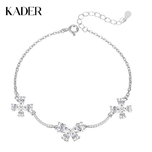 卡蒂罗KADER 翩翩蝴蝶手链 925银璀璨小巧精致闪亮优雅立体蝴蝶灵动甜美浪漫手饰可调节小众轻奢氛围感日常通勤百搭显气质 手链 女款 银色 商品图0