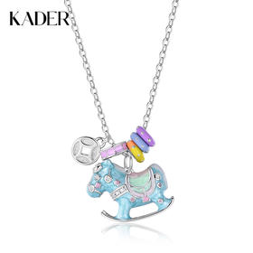 卡蒂罗KADER 拾梦木马项链  925银俏皮可爱小马多巴胺小众ins设计可调节锁骨链 本命年好运顺遂简约日常百搭