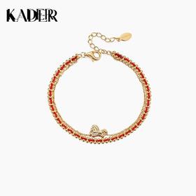 【马年限定】 KADER卡蒂罗 萌马好运手链 925银本命年红绳双链设计款新年礼物送闺蜜送女友