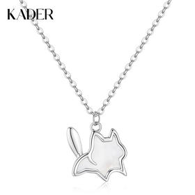 卡蒂罗KADER 贝壳小猫项链 925银萌趣猫咪活泼可爱闪耀吸睛锁骨链  精致小众设计感在逃公主闺蜜生日