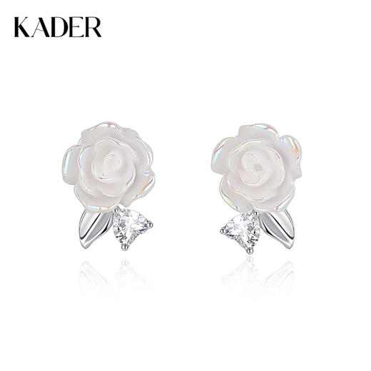 卡蒂罗KADER 流光山茶花耳钉  925银优雅气质花朵简约森系温柔百搭养耳洞耳饰 甜美少女甜蜜告白浪漫精致 商品图0