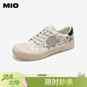 MIO米奥做旧脏脏鞋秋新款小白鞋厚底女鞋涂鸦鞋舒适休闲板鞋M254551318