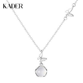 卡蒂罗KADER 白昼蝴蝶项链 白月光荔枝冻新中式甜美可爱精致清透少女氛围感锁骨链 轻奢森系时尚潮流百搭小众设计
