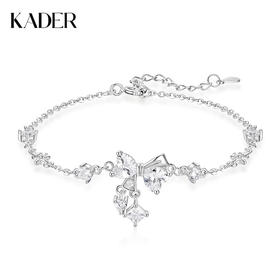 【999足银】卡蒂罗KADER 星愿结手链 甜美浪漫爆闪蝴蝶结轻奢小众设计可调节纯银拼接链 优雅灵动闪耀吸睛