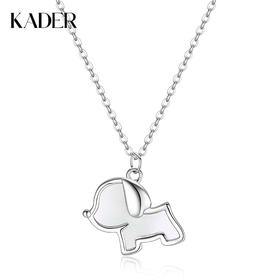 卡蒂罗KADER 贝壳小狗项链  萌宠来袭925银萌趣俏皮可爱狗狗简约小众设计感锁骨链 甜美修狗吊坠