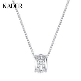 卡蒂罗KADER 循光小蛮腰项链  925银转运珠镶嵌闪锆小众吊锁骨链可调节链长 简约时尚穿搭配饰