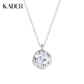 卡蒂罗KADER 熔岩星星项链 925银轻奢小众不规则纹理闪锆镶嵌吊坠锁骨链 温柔百搭氛围感拉满 生日礼物女生项链