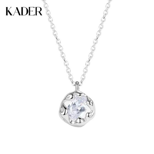卡蒂罗KADER 熔岩星星项链 925银轻奢小众不规则纹理闪锆镶嵌吊坠锁骨链 温柔百搭氛围感拉满 生日礼物女生项链 商品图0