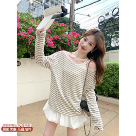 <曾小咸推荐>4.14现货秒杀 ！微信超特价！韩系露肩条纹罩衫 日常169.99 立减90 秒杀79.99！！蝴蝶结双肩带吊带裙 日常149.99 立减90 秒杀59.99！！