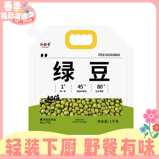 1kg汾都香绿豆 色泽碧绿 粒大皮薄 商品图0