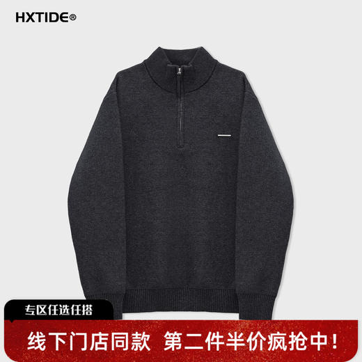 【新品上新】HX 冬季中领半开胸毛衫S107544236101 商品图0