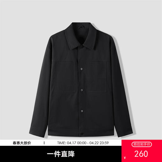 GXG男装【切割双线】秋季简约纯色翻领百搭男式休闲夹克外套K&C 商品图0