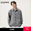 gxg.jeans男装 灰色复古格纹宽松翻领长袖衬衫外套 25年冬热卖款 商品缩略图0