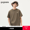 gxg.jeans男装  棕色字母绣花休闲宽松圆领短袖T恤男 25年夏热卖 商品缩略图0
