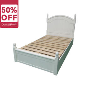 【OUTLET】单人收纳床N波士顿 水洗白