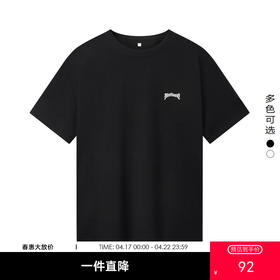 gxg.jeans男装夏季黑色圆领短袖T恤JEX14400082