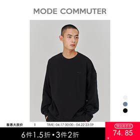 MC |MODE COMMUTER冬季logo印花灯芯绒拼接挺括圆领卫衣男MCD131003J