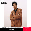 GXG男装 黄咖色满印开衫通勤男针织衫时尚潮流毛衫开衫 春季热卖G25X301005 商品缩略图0