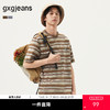 gxg.jeans男装 双色撞色条纹宽松时尚美式圆领短袖T恤男 25夏热卖 商品缩略图0