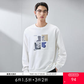 GXG男装【四块小熊】25春季时尚卡通动漫情侣男女同款纯棉卫衣K&C