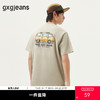 gxg.jeans男装 浅卡其休闲后背趣味印花潮流宽松短袖T恤 25夏热卖 商品缩略图0