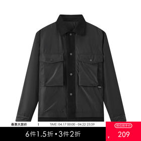 gxg.jeans男装冬季新品黑色翻领短款羽绒服保暖舒适羽绒服J24XD254037