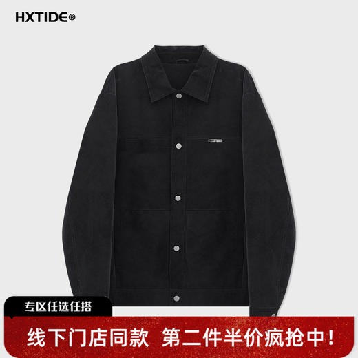 【新品上新】HX 冬季翻领皮茄克衫Y105540012101 商品图0