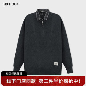 【新品上新】HX 冬季假两件衬衫领开胸毛衫S107544158101