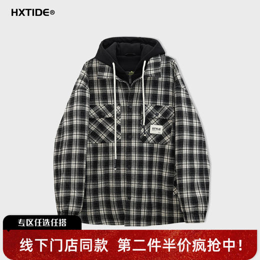 【新品上新】HX 冬季假两件带帽棉服C112540008101 商品图0