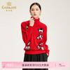 乔万尼冬装女毛衣红色外穿宽松羊毛针织衫长袖高领上衣EN4M807 商品缩略图0