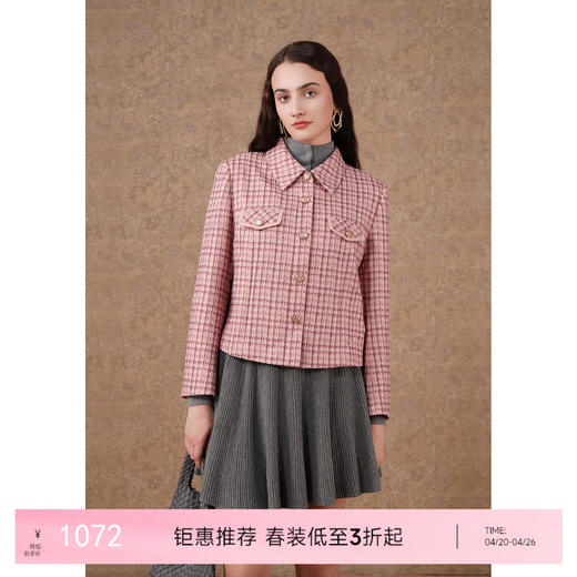 乔万尼春秋短外套高级感格纹上衣ET3B680 商品图0