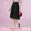乔万尼黑色半身裙女新款夏a字裙显瘦垂坠感EM2D761 商品缩略图0