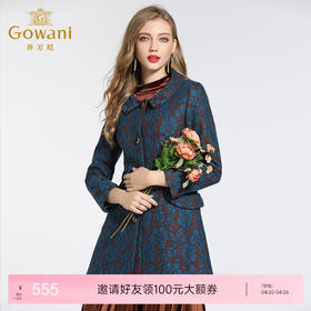 乔万尼冬季蕾丝修身娃娃领毛呢大衣外套E144A865