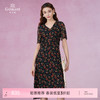 乔万尼新款重磅真丝连衣裙V领收腰显瘦裙EI2E800 商品缩略图0