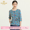 乔万尼夏季真丝衬衫设计感小众七分袖印花上衣女ES2C112 商品缩略图0