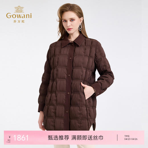 【鹅绒】乔万尼宽松拼接设计感保暖90白鹅绒羽绒服ED4T858 商品图0