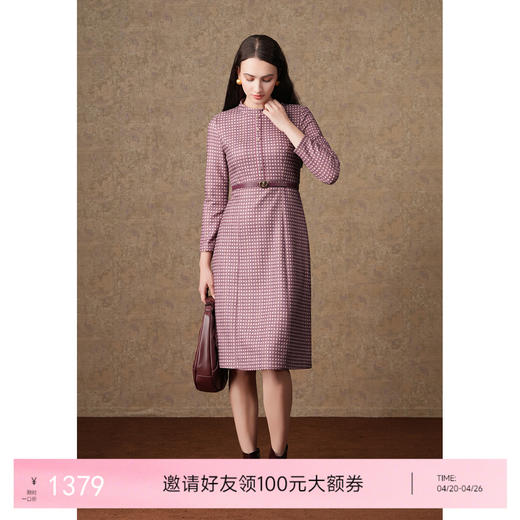 乔万尼秋冬款连衣裙格纹印花小香风气质款ET4E918 商品图0