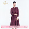 乔万尼春新品复古波点轻盈飘带设计收腰长袖连衣裙ED3E221 商品缩略图0