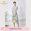 乔万尼真丝连衣裙100%桑蚕丝法式V领收腰气质ET2E299 商品缩略图0