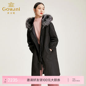 乔万尼派克服女冬款皮草外套狐狸毛领中长款可拆卸EN4N777