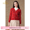 【两色可选】乔万尼针织衫宝石红英伦气质假两件式毛衫EI4M646 商品缩略图0