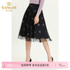 乔万尼早秋新款网纱a字款中长款高腰百褶仙女半身裙ES3D541 商品缩略图0