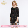 乔万尼春季女衣修身高腰绣花小个子气质长袖连衣裙EB3E227 商品缩略图0