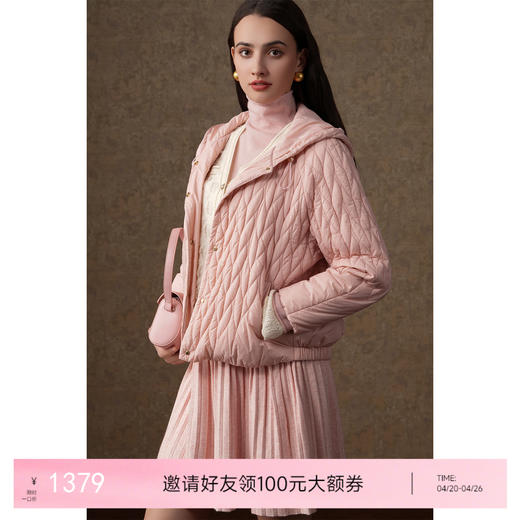 乔万尼新款棉服减龄连帽保暖外套休闲拉链棉服EM4T612 商品图0