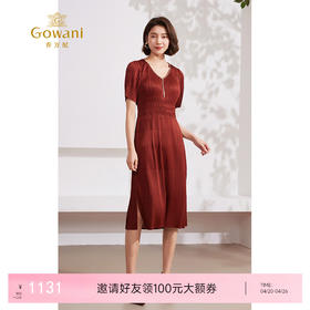 乔万尼新款连衣裙重工压褶设计收腰显瘦EM2E727