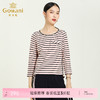 乔万尼圆领七分袖上女显瘦修身条纹气质T恤女EN3C343 商品缩略图0