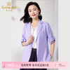 乔万尼小西装外套女新款西服紫色清爽亚麻中袖设计ET1B506 商品缩略图0