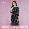 乔万尼新款真丝连衣裙系带拼接设计感优雅EI2E803 商品缩略图0